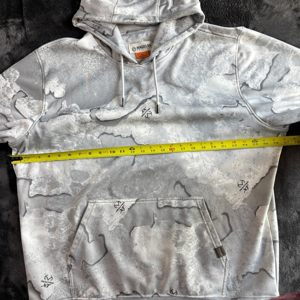 Magellan Outdoors Mens Realtree Xt Camo Hoodie Gray White Performance Sweatshirt View 4